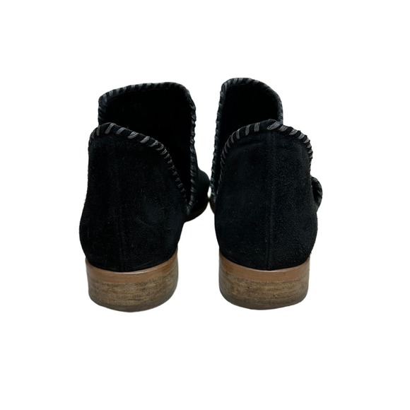 Garnet Hill Italy Black Suede Whipstitch Cutout Ankle Booties EU 39 Women's 8.5 - Picture 3 of 6